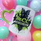 Preview: Tasse 330ml Herzgriff grün - MCC Design 3Bows
